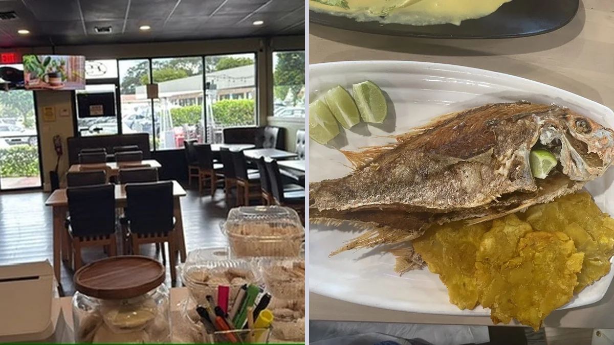 Humble Peruvian restaurant interior with counter service.